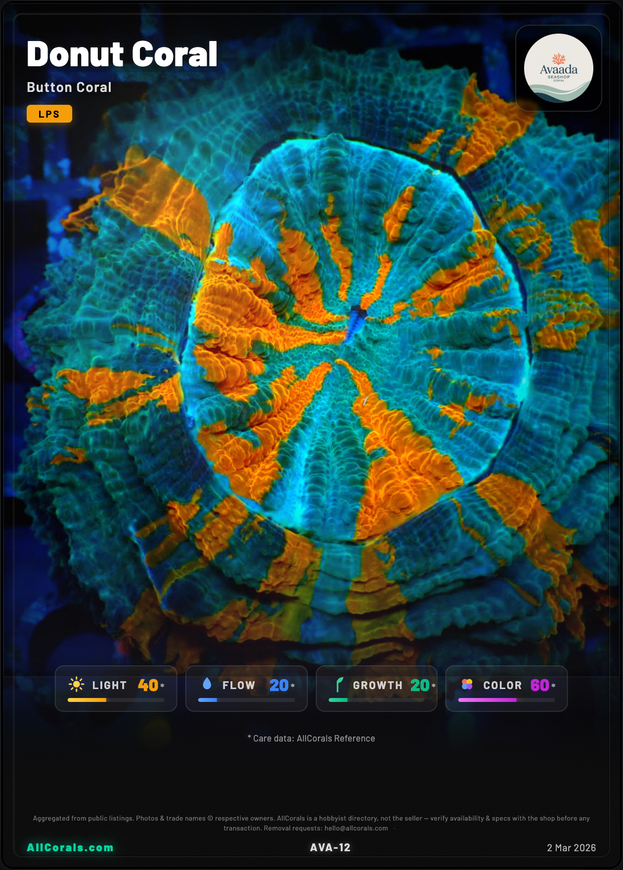 Donut Coral trading card
